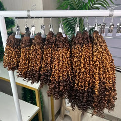 9A Raw Double Drawn Hair Weaving Pixel Curly