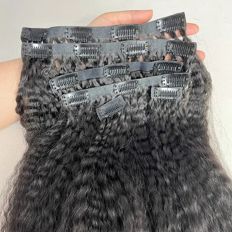 Seamless PU Clip-In Virgin Human Hair Extensions