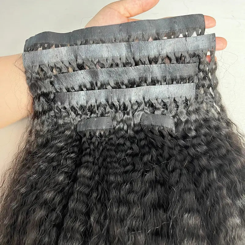 Seamless PU Clip-In Virgin Human Hair Extensions