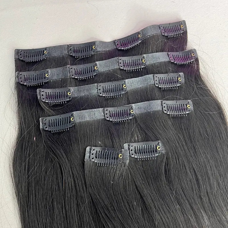 Seamless PU Clip-In Virgin Human Hair Extensions