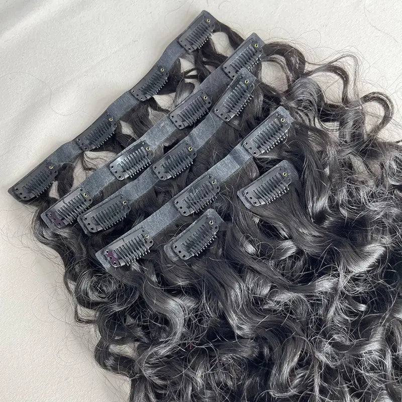Seamless PU Clip-In Virgin Human Hair Extensions