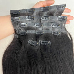 Seamless PU Clip-In Virgin Human Hair Extensions