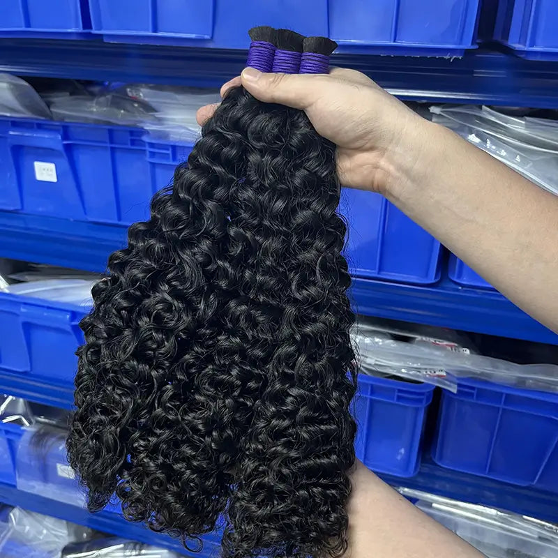 Curly Bulk Virgin Human Hair For Braiding
