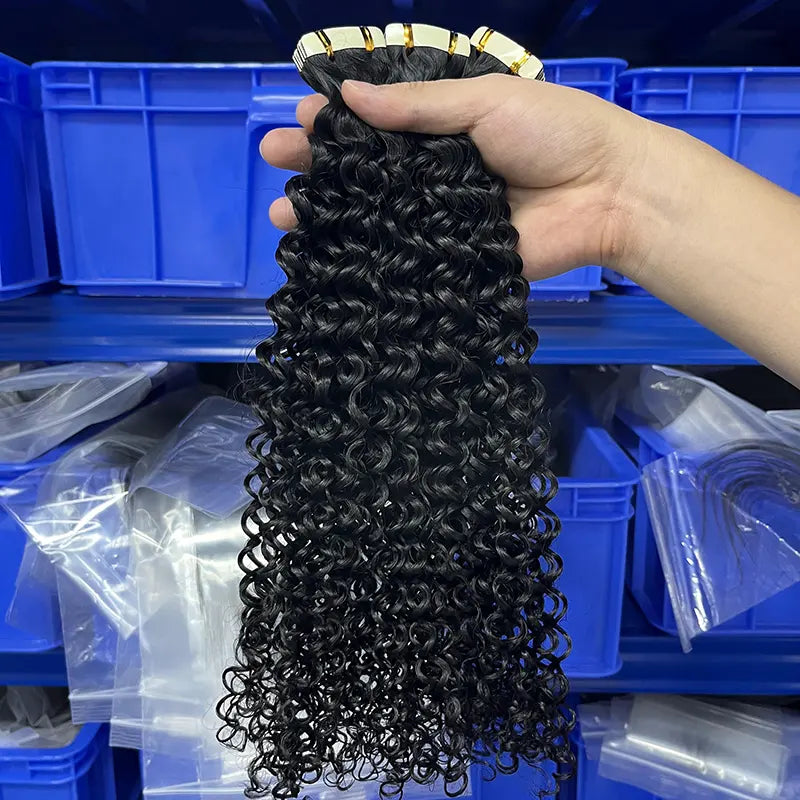 Curly Tape-In Virgin Human Hair Extensions
