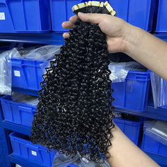 Curly Tape-In Virgin Human Hair Extensions