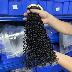 Curly Tape-In Virgin Human Hair Extensions