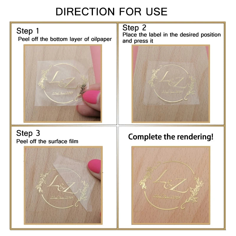 Custom Logo 3D UV Transfer Crystal Decal Stickers For Hair Business