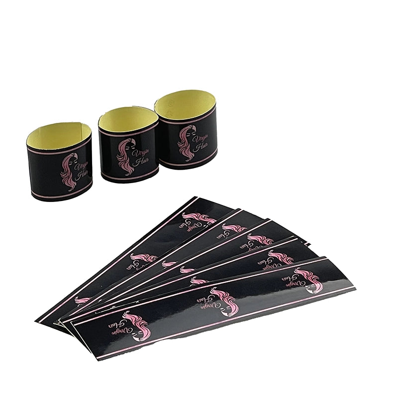 Custom Logo Adhesive Stickers Wrapping Labels For Hair Bundles
