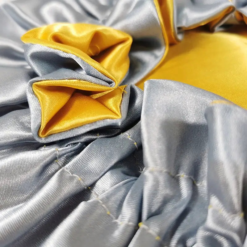 Custom Logo Double Layer Elastic Satin Bonnets For Sleeping
