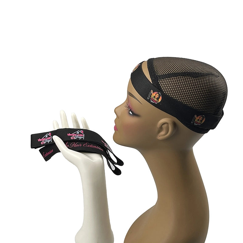 Custom Logo Edge Wraps Lace Melting Elastic Bands With Velcro For Wigs