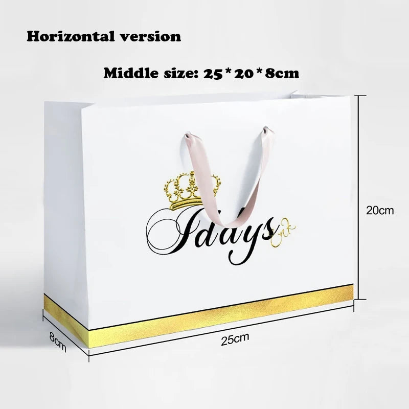 Custom Logo Paper Tote Bags For Hair Extensions & Wigs