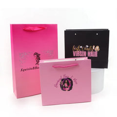 Custom Logo Paper Tote Bags For Hair Extensions & Wigs