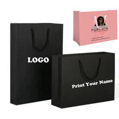Custom Logo Paper Tote Bags For Hair Extensions & Wigs