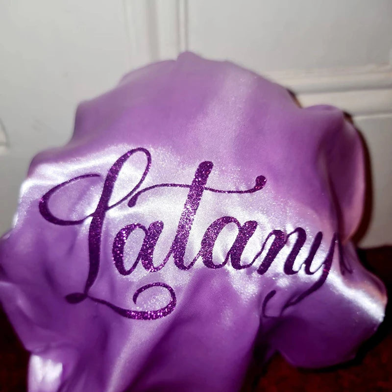 Custom Logo Single Layer Elastic Satin Bonnets For Sleeping
