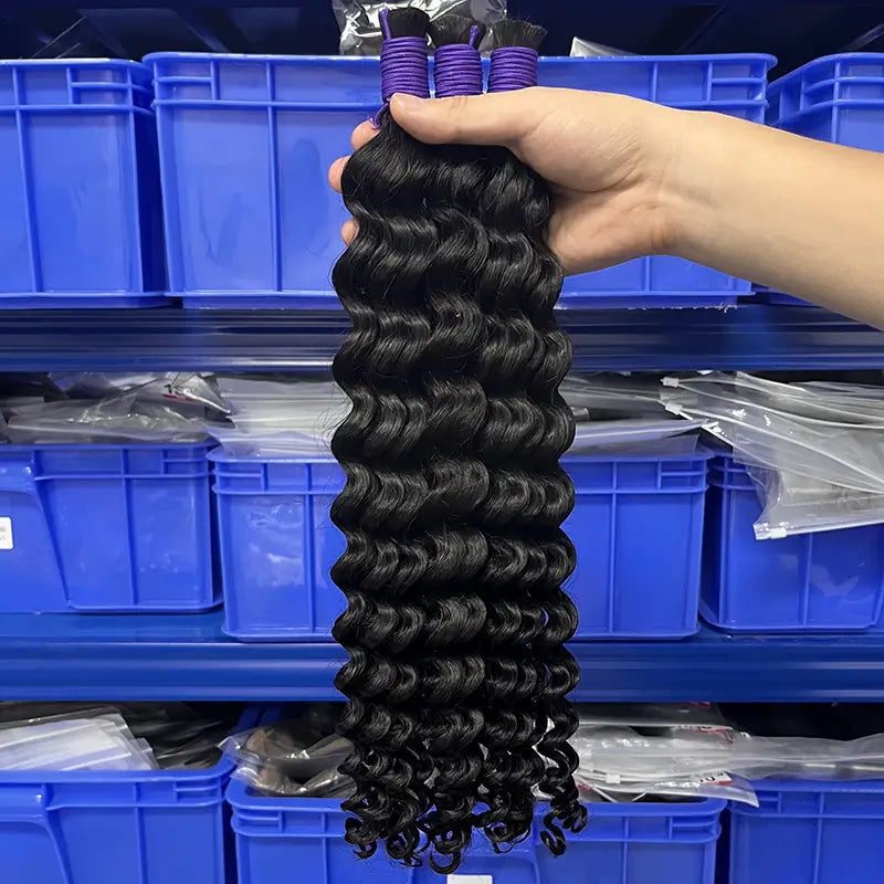 Deep Wave Bulk Virgin Human Hair For Braiding