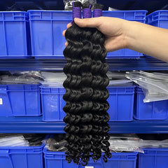 Deep Wave Bulk Virgin Human Hair For Braiding