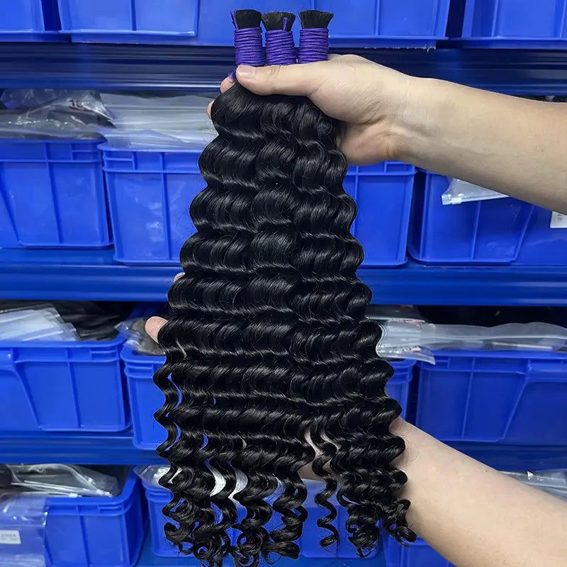 Deep Wave Bulk Virgin Human Hair For Braiding