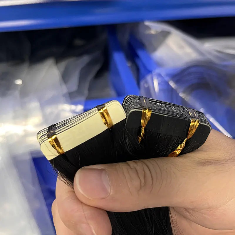 Kinky Straight Tape-In Virgin Human Hair Extensions