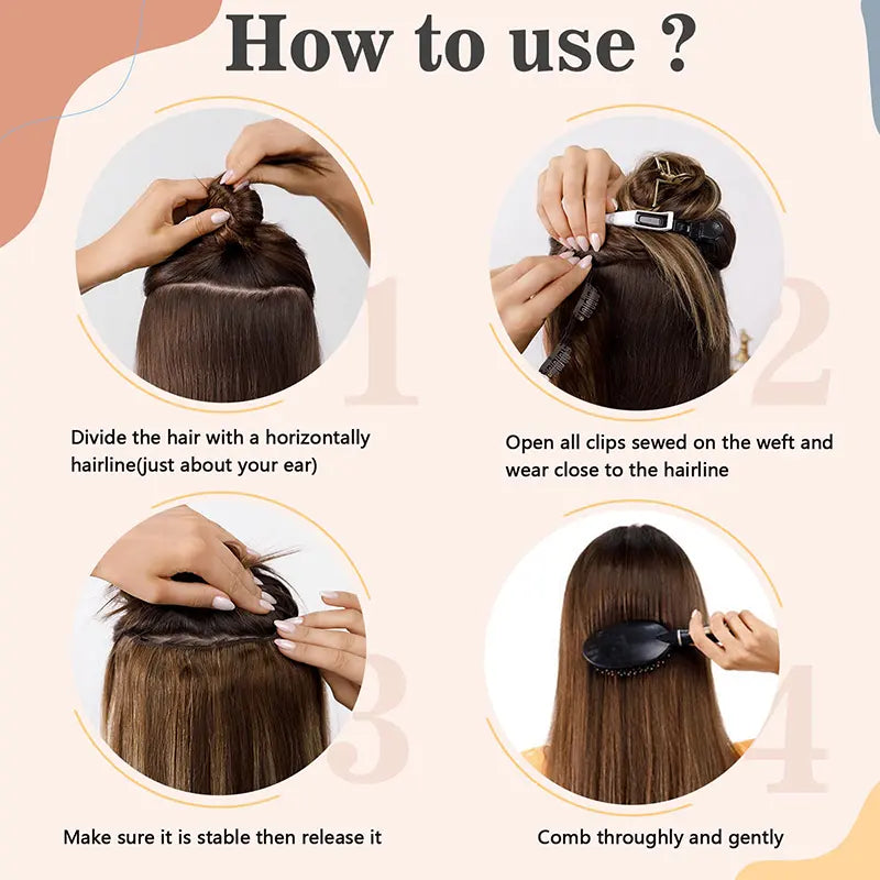 One Piece 3/4 Full Head Clip-in Virgin Human Hair Extensions