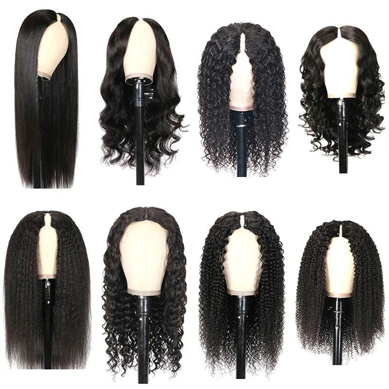 Straight Wavy Kinky & Curly V-Part Raw Hair Wig
