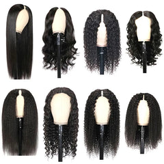 Straight Wavy Kinky & Curly V-Part Raw Hair Wig