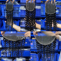 Transparent Lace Closure & Frontal Deep Wave
