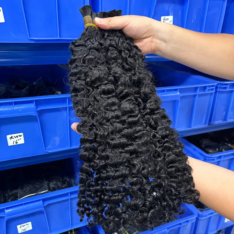 Bohemian Curl Bulk Virgin Human Hair For Braiding