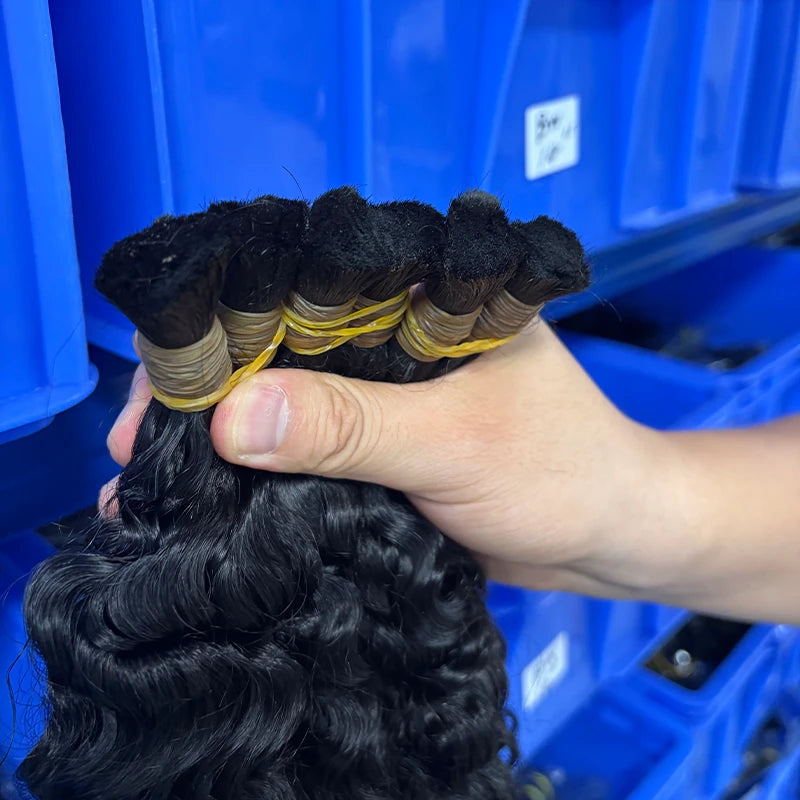 Bohemian Curl Bulk Virgin Human Hair For Braiding