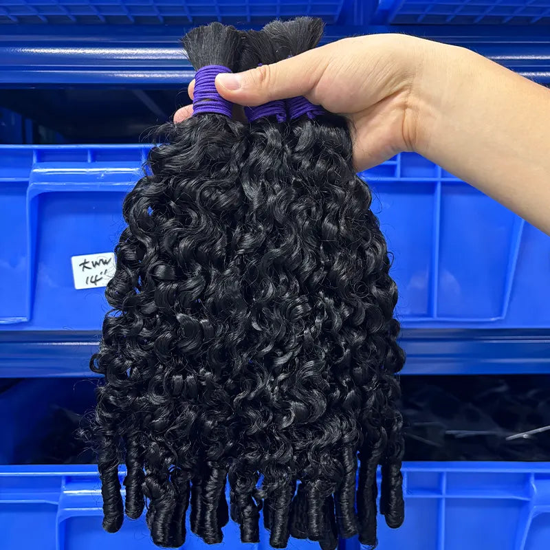 Bohemian Spiral Curl Bulk Virgin Human Hair For Braiding