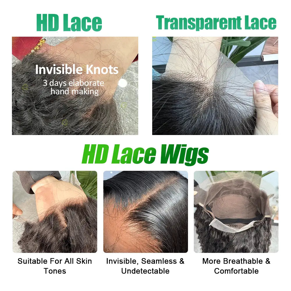 10A Custom HD/Transparent Frontal Raw Hair Wig Water Wave